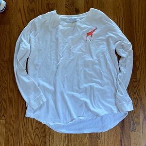 Women’s Crown & Ivy Pink Giraffe Long Sleeve T-Shirt